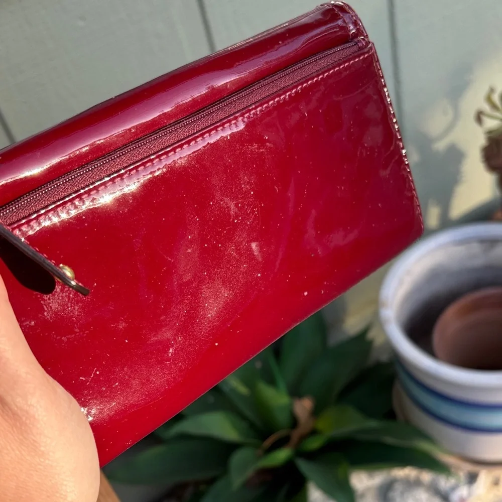 Coach Deep Red Patent Leather Wallet - Picture 11 of 14